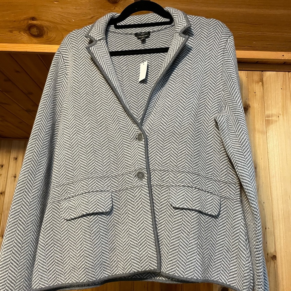 Talbots LP NWT merino herringbone blazer